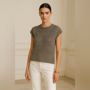 Massimo Dutti Shimmery Thread Open Knit Sweater